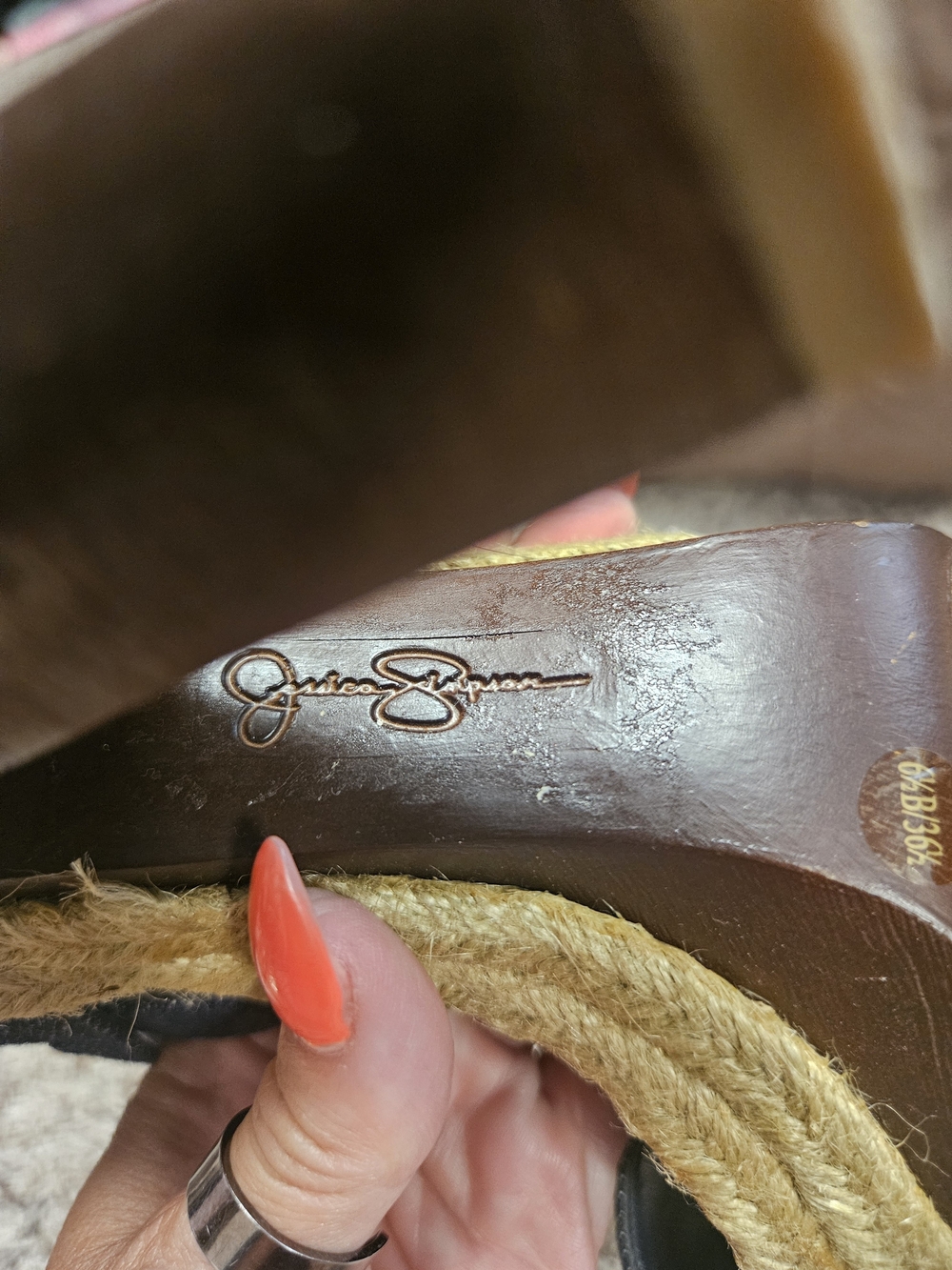 Jessica Simpson Navy Denim Espadrille Wedge Sandals - Picture 16 of 16